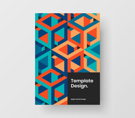 Simple catalog cover A4 design vector layout. Unique mosaic tiles corporate identity template.