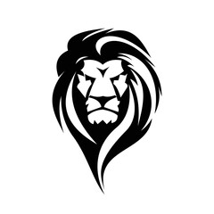 Fototapeta na wymiar Lion silhouette logo symbol design illustration. Clean logo mark design. Illustration for personal or commercial business branding.