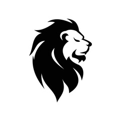 Lion silhouette logo symbol design illustration. Clean logo mark design. Illustration for personal or commercial business branding.