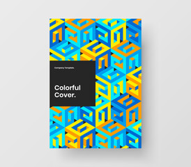 Minimalistic front page vector design concept. Fresh mosaic pattern postcard template.
