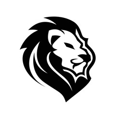 Lion silhouette logo symbol design illustration. Clean logo mark design. Illustration for personal or commercial business branding.