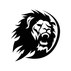 Lion silhouette logo symbol design illustration. Clean logo mark design. Illustration for personal or commercial business branding.