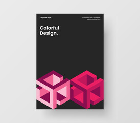 Trendy catalog cover vector design layout. Simple geometric shapes annual report template.