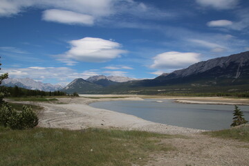 lake in the mountains with sky