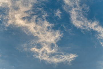 Clouds White Blue Sky Wispy Cirrus Nature Background High Resolution Image