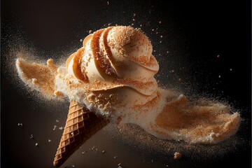 The ice cream of your dreams, cinnamon galaxy. 3D Illustration, Digital art - more tasty than the real thing - If that's even possible