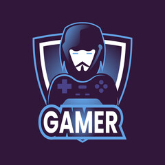 Gamer logo, gaming logo vector illustration