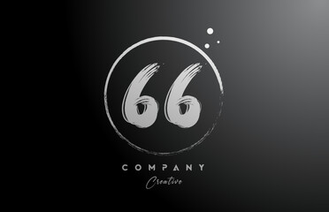 Obraz premium black white 66 number letter logo icon design with dots and circle. Creative gradient template for company and business