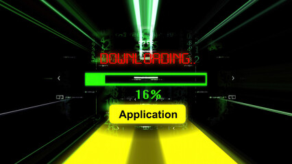 Application download progress bar on the screen