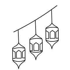 hand drawn islamic lamp