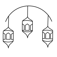 hand drawn islamic lamp