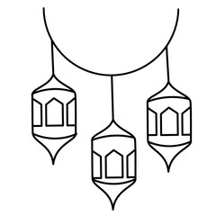 hand drawn islamic lamp