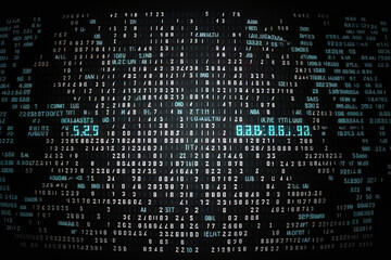 Digital technology background using binary zeros and ones. Generative AI