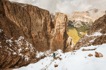 Summer Path to Sella Ronda Dolomites Italy