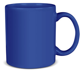 11 oz Blue Coffee Mug Mockup Isolated