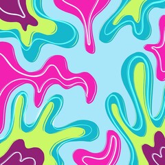 Abstract Multicolor Design, vivid color mixing in motion, liquid and contrasting, fun, party, colorful, magical, fantasy, children, decoration, fashion, architecture