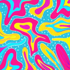 Naklejka premium Abstract design, vivid color mixing in motion, liquid and contrasting, fun, party, colorful, magical, fantasy, children, decoration, fashion, fashion