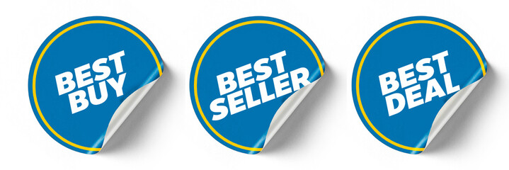 3d best seller sticker with transparent background