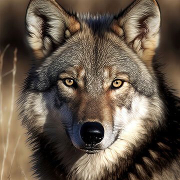 wolf in the woods, generated by generative AI