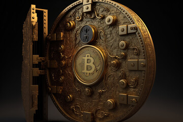 notion of bitcoin security a lockable gold coin. Generative AI
