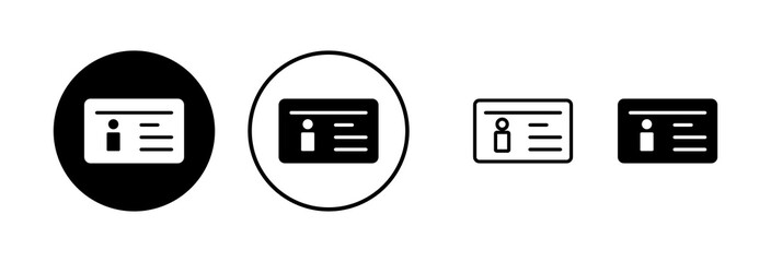 License icon vector illustration. ID card icon. driver license, staff identification card