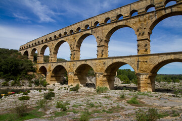 Fototapeta na wymiar Pont du Gard Aqueduct