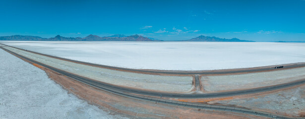 Fototapeta premium Aerial view of the special Bonneville state park at Utah, USA.