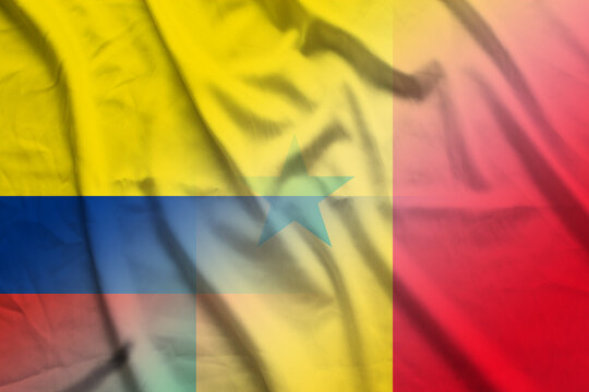 Colombia and Senegal official flag international contract SEN COL