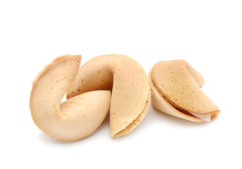 Fortune cookies on white background