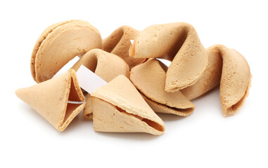 Fortune cookies on white background