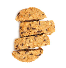 Tasty biscotti cookies isolated on white background