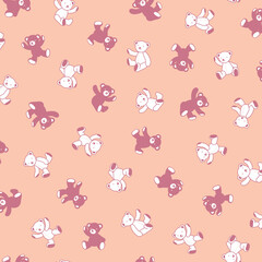 Obraz premium Seamless pattern of simple and cute bear illustration,