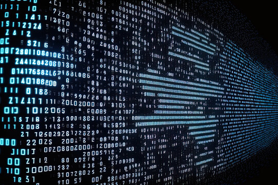 Background of digital technology using binary zeros and ones. Generative AI