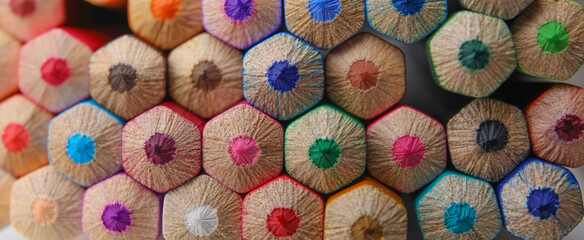 Fototapeta na wymiar Many colorful wooden pencils as background, closeup