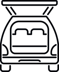 Suitcase trunk icon outline vector. Car door. Open vehicle