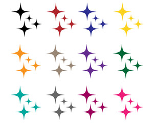 Shiny icon vector symbol on white background. Colorful set