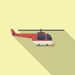 Aviation helicopter icon flat vector. Air transport. Sea aerial