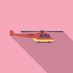 Safety rescue helicopter icon flat vector. Air transport. Flight ship