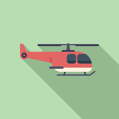 Apache rescue helicopter icon flat vector. Aerial guard. Chopper transport