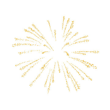Golden fireworks, background explosion, burst plume golden , crumbs. Isolated gold dust. Celebration jewelry, carefully placed by hand. Jewel confetti firework. Burning pyrotechnic. Png
