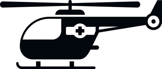 Medical rescue helicopter icon simple vector. Aerial guard. Air transport