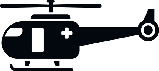Medical rescue helicopter icon simple vector. Air transport. Aerial guard