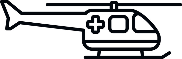Obraz premium Aid rescue helicopter icon outline vector. Air transport. Aerial guard