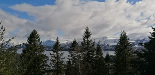 clouds over mountains