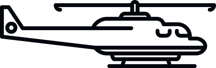 Fly rescue helicopter icon outline vector. Air military. Aerial guard