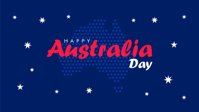 australia day banner template with australian map background