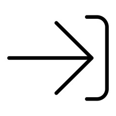 right arrow line icon