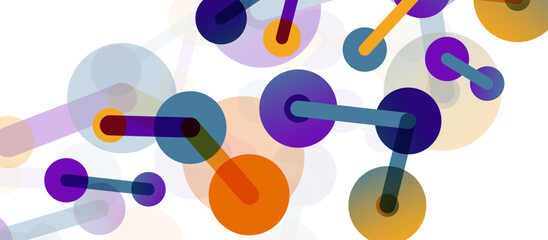 Abstract background. Round dots connected by lines. Trendy techno business template for wallpaper, banner, background or landing