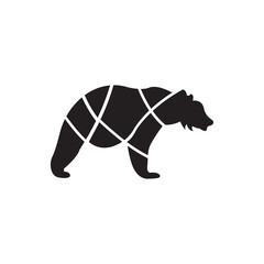 bear silhouette simple icon logo.
