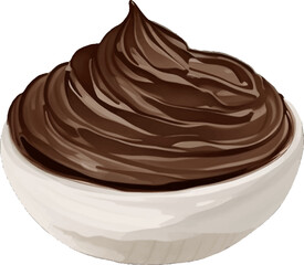 chocolate bowl hand drawn with watercolor painting style illustration